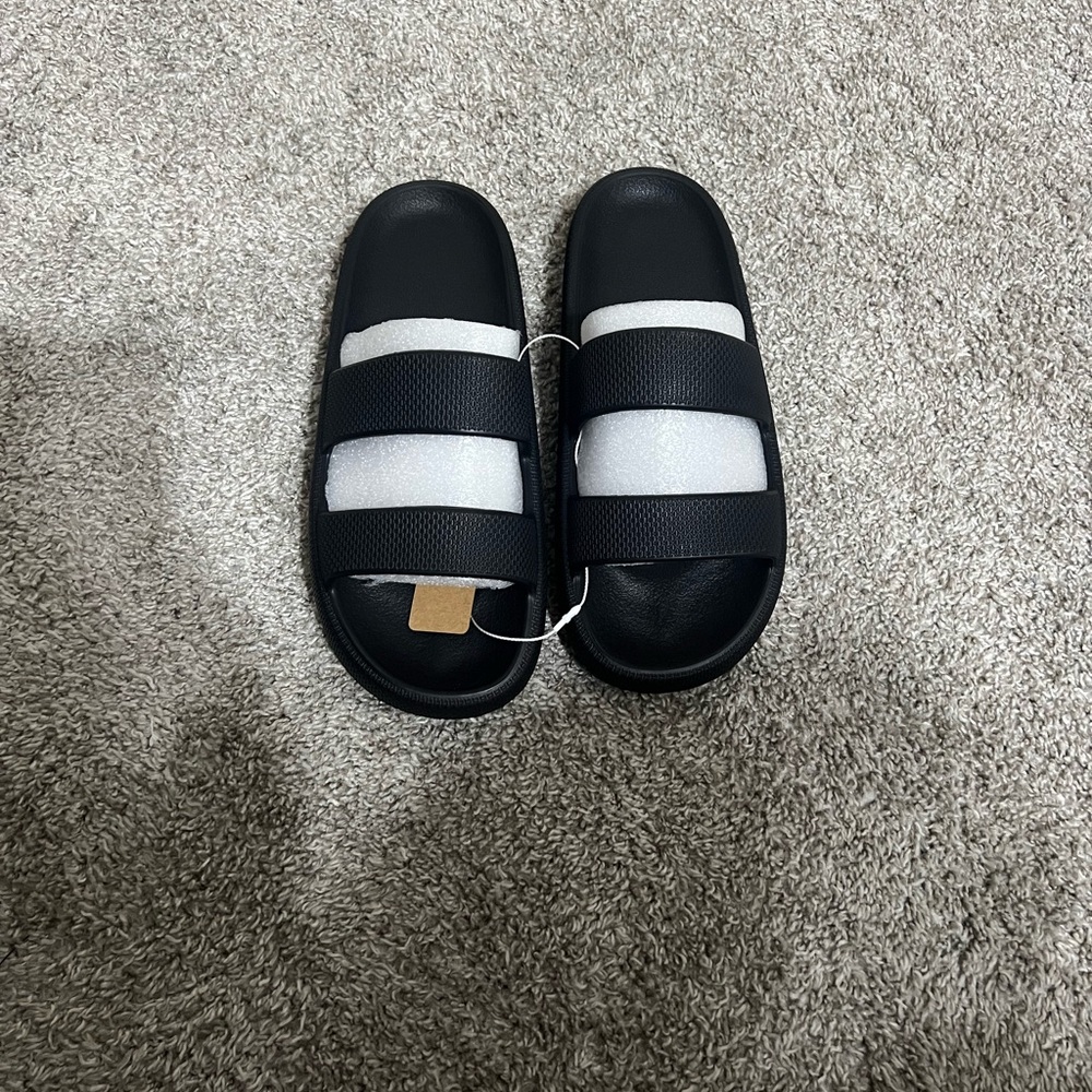 PINK Victoria's Secret Black Slide Sandals